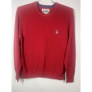 Original Penguin By Munsingwear‎ Men's 100% Cotton Crewneck Sweater Red Sz Large